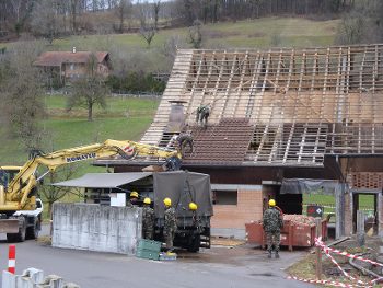 Sprengung Bauernhaus auf dem Firmenareal – 2017